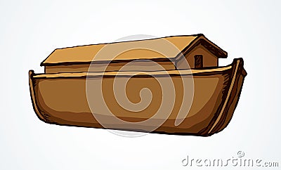 Biblical Noah`s Ark. Vector drawing Vector Illustration