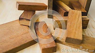 Wood blocks game. Stock Photo