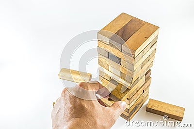 The wood blocks game Stock Photo