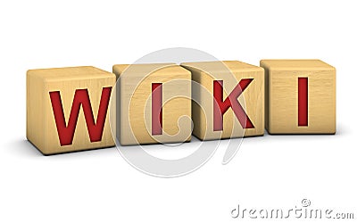 Wood blocks WIKI Stock Photo