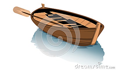 Wood boat clipart Stock Photo