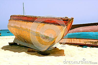 Wood boat Stock Photo