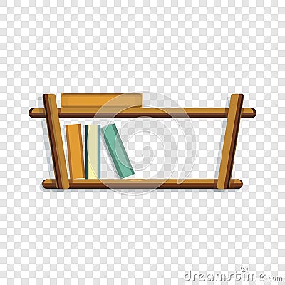 Wood book shelf icon, cartoon style Vector Illustration