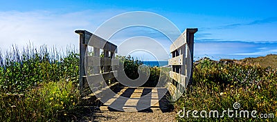 Wood bridge pathway panorama banner Stock Photo