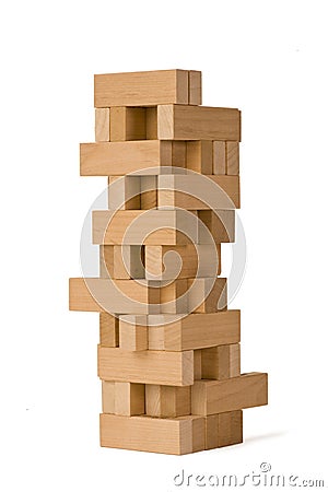 Wood building blocks Stock Photo