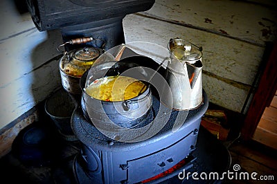 Wood Burning Stove Stock Photo