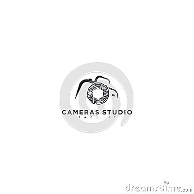 wood of camera studio production media logo Vector Illustration