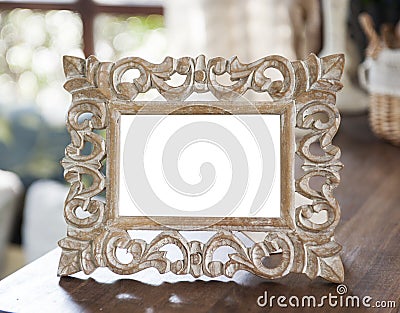 Wood carved picture frames Stock Photo