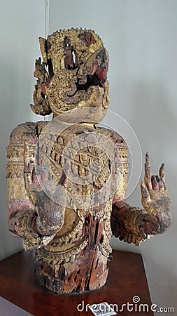 Wood carving, Garuda, Thai art Stock Photo