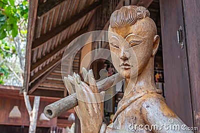 Wooden handicrafts, musicians Stock Photo