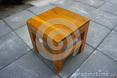 Wood chair with cement background Stock Photo