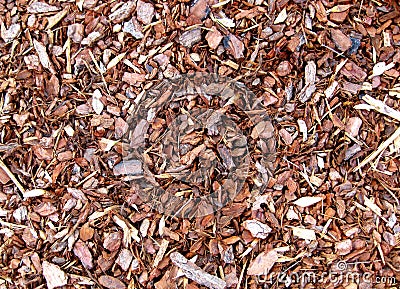 Wood Chip Garden Mulch Stock Photo