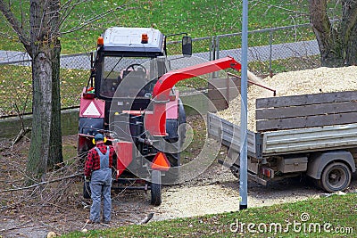 Wood chipper Stock Photo