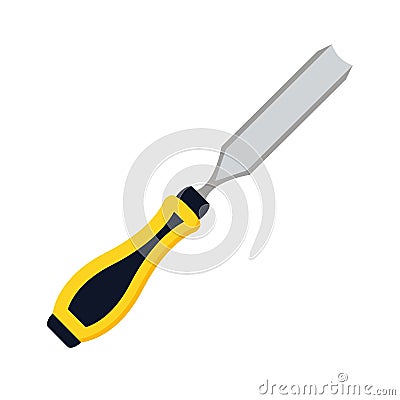 Wood chisel vector icon illustration if flat design. Woodworking Vector Illustration