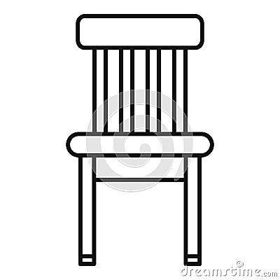 Wood classic chair icon, outline style Vector Illustration