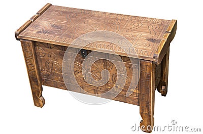 Wood coffer Stock Photo