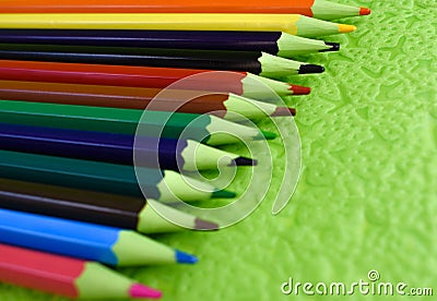 Wood color pencils group to draw Stock Photo