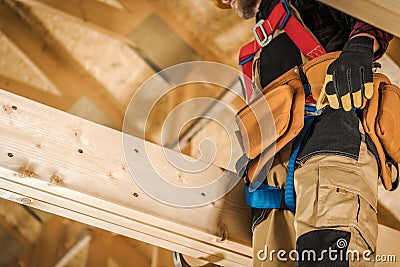 Wood Construction Worker Stock Photo