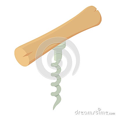 Wood corkscrew icon, isometric style Vector Illustration