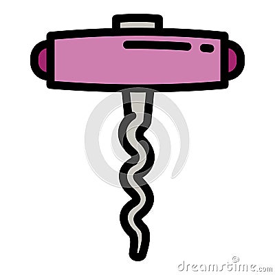 Wood corkscrew icon, outline style Vector Illustration