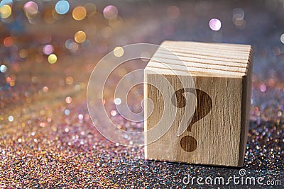 Question mark on cube Stock Photo