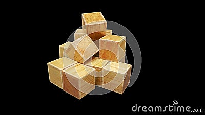 Wood cubic Stock Photo