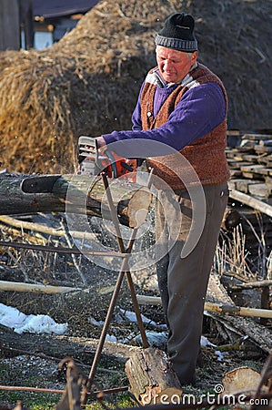 Wood cutter Stock Photo