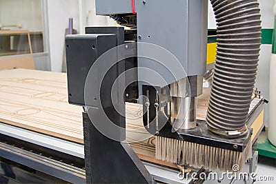 Wood cutter Router CNC Machine Stock Photo