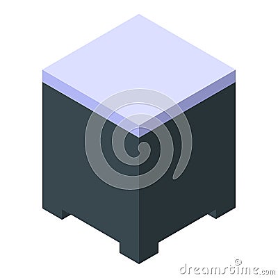 Wood drawer icon, isometric style Vector Illustration