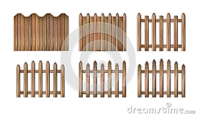 Wood Fence Vector Illustration