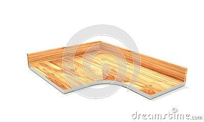 Wood floor fading into white background 3d rendering perspective Stock Photo