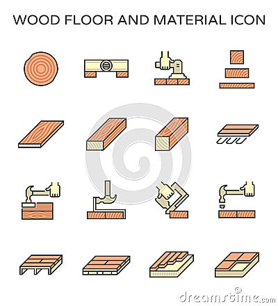 Wood floor material icon Vector Illustration