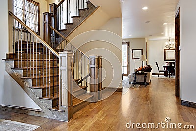 Wood Floored Home Entrance and Hall Stock Photo