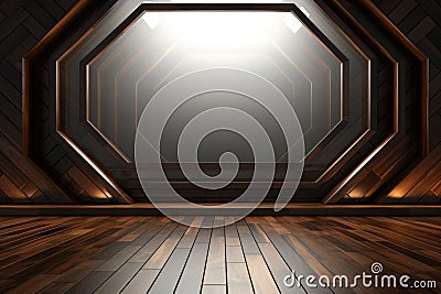 Wood-Floored Room with Large Window Stock Photo