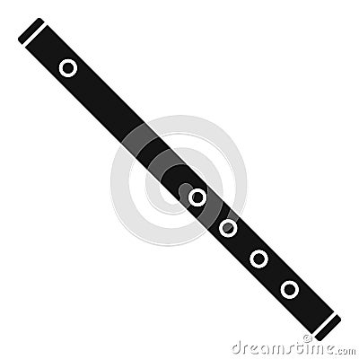 Wood flute icon, simple style Vector Illustration