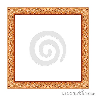 Wood frame isolated on white Stock Photo