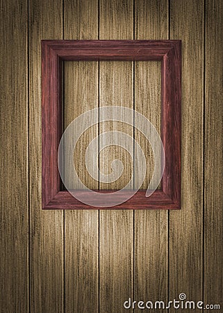 Wood frame on paneling Stock Photo