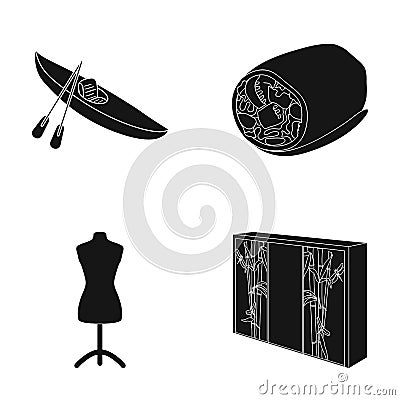 Wood, furniture, sport and other web icon in black style.atelier, cabinet, design, icons in set collection. Vector Illustration