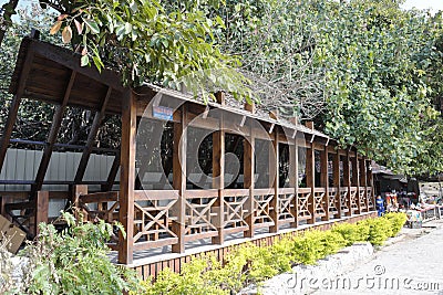 The wood gallery of xiaodeng island Editorial Stock Photo