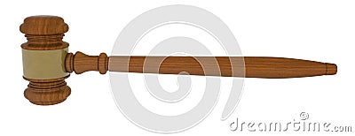 Wood gavel on white background Stock Photo