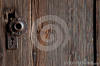Wood Grain Door Stock Photo