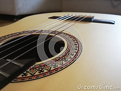 Wood guitar Stock Photo