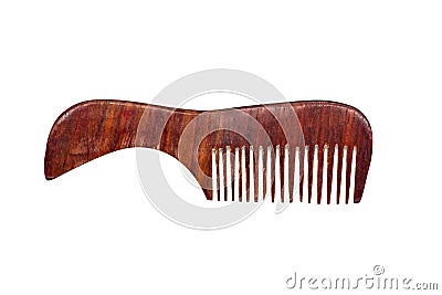 Wood hair comb isolated Stock Photo