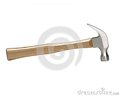 Wood Handle Hammer Stock Photo