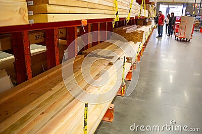 Wood at Home Depot Editorial Stock Photo