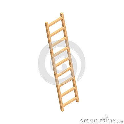 Wood ladder home farm icon, isometric style Stock Photo