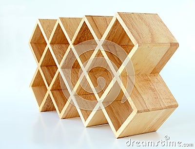 Wood Lattice Display Rack Stock Photo