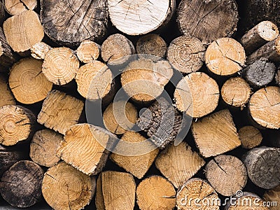 Wood log textured Lumber stack Stock Photo