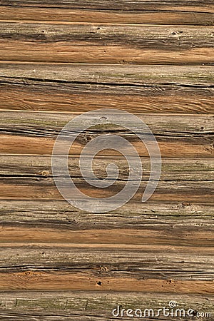 Wood logs texture of an old house. Stock Photo