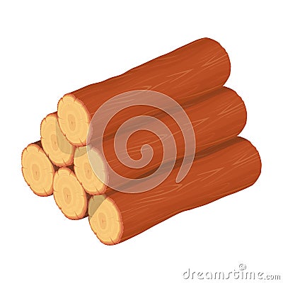 Wood Logs and Trunks. Forestry. Firewood Logs. Tree Wood Trunk. Wood. Firewood. Firewood for Sale. Vector Illustration